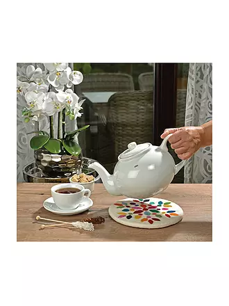 CILIO | Dessous de plat LANA EDERA rond Blanc / Gris | weiss